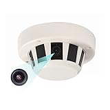Revotech Interior Cámara IP PoE con Micrófono, Tipo de Detector de Humo Cámara de Seguridad P2P H.265 3MP Cámara de Video CCTV Sin Visión Nocturna (I239-P-Audio)