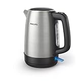 Philips Hervidor de Agua - 1.7L, Tapa con Resorte, Indicador Luminoso, Acero Inox, Base con Giro (HD9350/90)