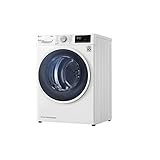 LG RH80V9AVHN - Secadora inteligente de carga frontal de 8 kg, clase A+++, condensación con bomba de calor, Wi-Fi con SmartThinQ, Eco Hybrid, Allergy Care, 60 x 69 x 85 cm, color blanco