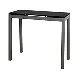 MOMMAHOME® Mesa Cocina Cristal Extensible - Mesa Comedor Cristal Extensible, Mesa Plegable, Color Negro/Plata, Novi, Cristal Templado/Metal, Medidas 85/130x40x76 cm