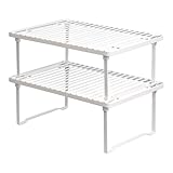 Amazon Basics - Estantes de cocina apilables para almacenaje, Blanco, 12.5 L x 8 D x 4.5 H cm