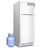 Techomey Nevera de Gas Butano con Congelador, Grande Nevera de Gas Butano con Congelador para Caravana, Cocina, Autocaravana, 275L, Blanco