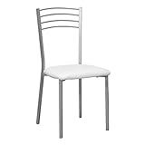 Shiito | Silla de Cocina | Asiento de Polipiel Blanco | Modelo SINTRA