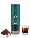 Outin Nano máquina de espresso eléctrica portátil con autocalentamiento de 3 a 4 minutos, mini cafetera pequeña de 20 bar, 12 V, 24 V, senderismo, oficina