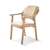 SUENOSZZZ - Silla Altea de Madera de Haya, Polipiel Color Beige. Sillas para Comedor/Salon/habitacion | Silla geriatrica | Silla Madera | Mueble para recepcion | Silla Oficina | Sillas de Espera