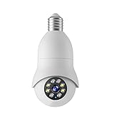 FAMKIT Cámara de Seguridad panorámica de 360 ° Cámara de Bombillas Cámara de vigilancia de cúpula Soporte de detección de Movimiento ai Seguimiento de Llamadas bidireccionales