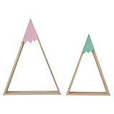 Nacnic - 2 Estanterías Infantiles Madera - Grande, Pequeña - Estilo Nórdico Montaña Triangular Color Rosa y Turquesa - Decoración Habitación Niños