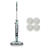 Shark Mopa de vapor automática, Tecnología Steam Blaster y 6 almohadillas Dirt Grip, 3 configuraciones de vapor, elimina manchas y suciedad en suelos duros, cable de 8 m, verde salvia, S8201EUCP