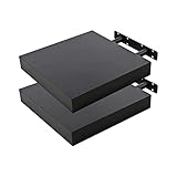 Etrexonline Estante de Pared 25x25x4cm Color Wengue, Balda Flotante Pared de Madera Fijación Invisible, Estantes de Almacenamiento Decorativos, Ideal para Salón, Habitación, Pasillo, etc..(2pz)