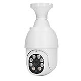 Cámara de Seguridad para Exteriores, Cámara de Vigilancia de Seguridad con Cámara de Bombilla HD WiFi, Visión Nocturna, Voz Bidireccional, Diseño de Doble PTZ