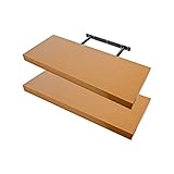 Etrexonline Estante de Pared 60x25x4cm Color Haya, Balda Flotante Pared de Madera Fijación Invisible, Estantes de Almacenamiento Decorativos, Ideal para Salón, Habitación, Pasillo, etc..(2pz)