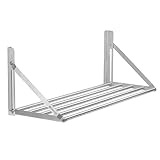 Mahlzeit Estante de Pared de Acero Inoxidable | 100 x 30 cm | Estante Colgante Plegable | Estante de Cocina de Acero Inoxidable, Estante Flotante, Estante de Pared Plegable | Estantería para Cocina