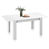 duehome | Mesa de Comedor Extensible, Mesa Rectangular, Modelo Danna, Acabado en Blanco Artik, Medidas: 140-190 cm (Largo) x 90 cm (Ancho) x 78 cm (Alto)