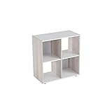 LOLAhome Estantería de 2 niveles Cubo de Madera MDF Blanca contemporánea, de 60x29x62 cm