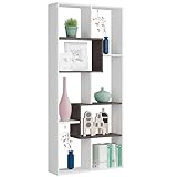 Habitdesign Estantería Reversible, Librería Oficina, Modelo Kawa, Acabado en Color Blanco Artik Y Oxido, Medidas: 180 cm (Alto) x 80 cm (Ancho) x 25 cm (Fondo)