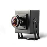 REVODATA Small Mini Fisheye PoE Cámara IP, HD 5MP de Seguridad pequeña para Interiores Lente de 1.7mm Ángulo de visión de 180° P2P Cámara de Video CCTV con Vista remota H.265 (I706-3-POE-HS)