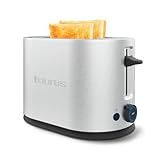 Taurus - Tostador Mytoast Legend 1000W | Acero Inoxidable | Ranura Extra Grande 260x42 mm | 7 Niveles de Tostado | Funciones Descongelar, Recalentar y Cancelar | Bandeja Recogemigas Extraíble