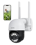 ZOSI 2K Cámara Vigilancia WiFi Exterior Pan y Tilt, 3MP Cámara Seguridad Giratoria con Enchufe, Detección y Alarma de Personas, Visión Nocturna en Color, Audio Bidireccional