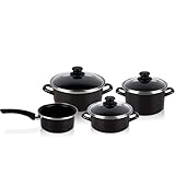 Magefesa Kenia Bateria de cocina 7 piezas, inducción, antiadherente libre de PFOA, limpieza lavavajillas apta para todas las cocinas, vitroceramica, gas