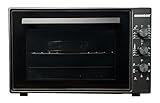 Merkador XL Horno Independiente - 60 litros - 1800 W - Aire caliente - Espacio interior esmaltado fácil de limpiar (negro)