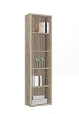 Muebles Pitarch | Librería de Oficina o Despacho con 4 Estantes, Librería de Salón, Roble Cambrian, 196,5x51,5x33cm (alto x ancho x fondo) Básica, Elegante y Resistente, Colección MUEBLES PITARCH