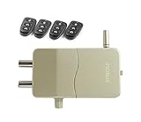 ARREGUI CI10D-AL Cerradura de Seguridad Invisible para Puerta con Alarma Sonora | 4 mandos a distancia | Antirrobo, Anti Okupas | Cerradura Electrónica | Cerrojo Inalámbrico Interior | dorado