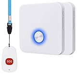 ALEENFOON Alarma móvil inalámbrica para casa con botón de Emergencia, Alarma de pánico, Recargable, para Paciencia de Ancianos, niños, discapacitados, Embarazadas (1 a 2)