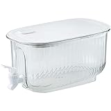 Dispensador de Bebidas, Dispensador de Bebidas con Grifo, Hervidor Frío de Gran Capacidad con Grifo, Jarra de Agua para Jugo de Refrigerador, Contenedor de Bebidas a Prueba de (Blanco transparente)