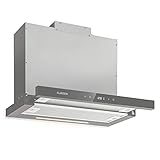 Klarstein Mariana Neo - Campana extractora encastrable, Extraíble, Caudal aire 640 m³/h, Potencia 150 W, 3 potencias, Temporizador, 2 filtros grasa, Panel táctil, Pantalla LCD, EEC A, 60 cm, Negro