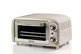 Ariete 3919 Vintage Mini Horno 10L Capacidad para hornear o calentar alimentos, temperatura hasta 230 °C, temporizador de 60 minutos, parrilla de acero inoxidable, 800 W, doble acristalamiento, color