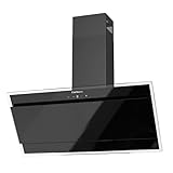 Coberó - Campana Decorativa | ONEGA975B | Cristal Negro| 90 cm | 230W | 3 Velocidades | Control Touch | Caudal 750 m3/h | Vidrio Templado | Filtro Aluminio 3 Capas, Filtro Carbón | E. Energética A
