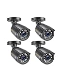 Anlapus 1080P Cámara de Vigilancia Exterior 4pcs Cámara de Seguridad, 20M Visión Nocturna, Negro