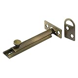 Amig - Pasador de Sobreponer para Puertas Mod.600 - Pestillo de Seguridad Apto para Cierre Horizontal o Vertical - De Latón con Acabado Cuero - Medidas: 40 x 17 mm - Incluye Tirafondos