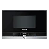 Siemens MDA BF634LGS1 iQ700 - Microondas integrable/encastre sin marco sin grill, 21 L, 900 W, color negro con acero inoxidable, negro