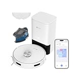 EZVIZ Robot Aspirador y Friegasuelos con Base Autovaciado, Succión 4000Pa, Navegación LDS LiDAR & Detectores Infrarrojos de Obstáculo, Detección Alfombras/Caídas, Control App/Alexa/Google,RE4 Plus