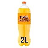 Kas naranja Refresco con zumo de naranja, bajo en calorías, botella de 2 litros