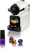 Krups Nespresso Inissia XN1001 - Cafetera monodosis de cápsulas Nespresso, 19 bares, apagado automático, capacidad de 0,7L, diseño compacto, modo eco, color blanco, incluye kit de bienvenida