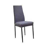 Fundas for sillas de Comedor con Respaldo Estrecho, Funda de Asiento elástica Gruesa de poliéster for Oficina, Hotel, Restaurante, Funda for Silla de Banquete Fundas Sillas De Comedor (Color : Grey,