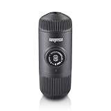 WACACO Nanopresso Cafetera Espresso Portátil, Versión Mejorada de Minipresso, 18 Bar de Presión, Cafetera de Viaje, Operada Manualmente, Mini Máquina de Café para Camping, Gris