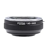 Hersmay Adaptador de Montaje de Lente MD-M4/3 para Lente Minolta MD MC a Micro Cuatro Tercios MFT M4/3 Adaptador de Montaje sin Espejo Cuerpo de cámara