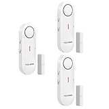 TechRise Sensor de Alarma de Puerta, 3 Ajustes de VolumenAlarma Inalámbrica con Timbre para Instalación Rápida para Casa/Hotel/Apartamento/Garaje (3 pcs)