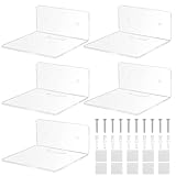 Estanteria Pared Pequeños, Estantes de Pared, Baldas Flotantes Pared de Acrílico, Estantes Flotantes de Pared, Baldas Pared, Estante Pared Estanteria para Dormitorio Cocina Baño, Transparente