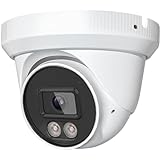 WiTi Cámara Domo IP PoE 5MP con micrófono/Audio, cámara de Seguridad IP Exterior visión Nocturna 98 pies Impermeable IP66 Interior ángulo Amplio 2.8 mm, para Sistema de videovigilancia NVR.