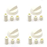 CABLEPELADO - Manija perillas mando Universal para Horno (4 uds) - incluye adaptador - 4 cm - cocina - gas - electrica - recambios - color blanco