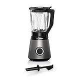 Bosch VitaPower Serie 4 MMB6172SN - Batidora de vaso (10 años de garantía del motor, cuchillas de acero inoxidable, recipiente de cristal de 1,5 l, partes aptas para lavavajillas, 30.000 rpm, 1200 W),