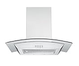 Campana de cocina con pantalla de cristal 60 cm de acero inoxidable, respekta CH0160IXB