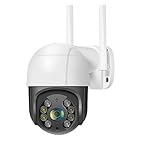 KKENZA Cámara PTZ Inteligente 4K de 8 MP con WiFi y Zoom Digital de 5X, detección Humana por IA, cámara IP CCTV, protección de Seguridad IPTV(UK Plug,2MP 32G Card)