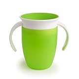 Munchkin Vaso de Aprendizaje para Bebé y Niños Pequeños, Vaso Infantil 360° con Asas, Vaso Antiderrame Libre de BPA para Bebés a Partir de los 6 Meses, Apto para Lavavajillas, 207 ml, Verde