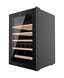 Cecotec Vinoteca 48 Botellas Bolero GrandSommelier 4850 Black Compressor. Nevera de Vino, Sistema de Compresor, Alto Rendimiento, Temperatura Regulable y Luz LED Interior, Diseño en Negro