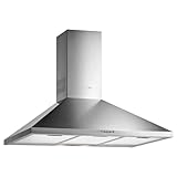 Teka DBB 60 - Campana Piramidal de Pared de 60 cm, Mandos Pulsantes, 3 Velocidades, Motor Doble Turbina, 2 Lámparas LED, Funcionamiento en Recirculación, Color Acero Inoxidable